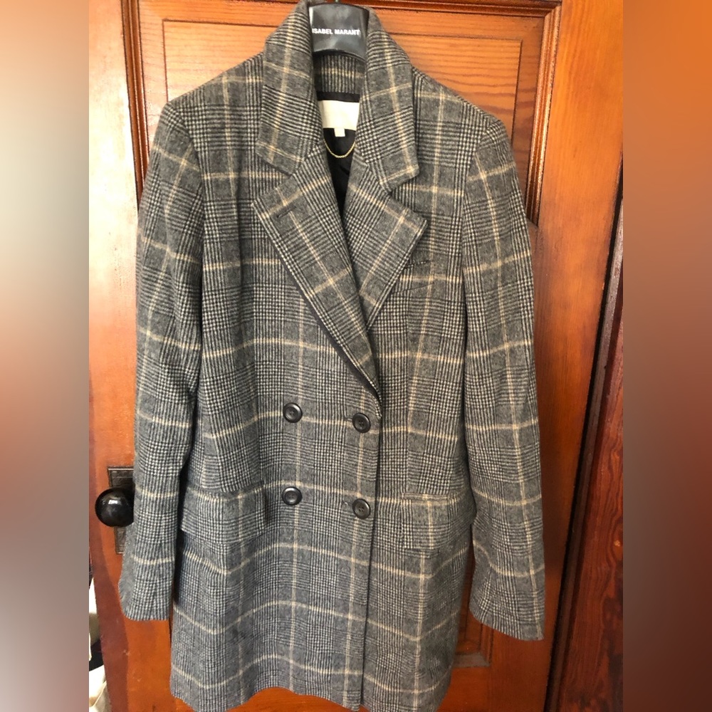 Vanessa Bruno Wool Plaid Double-breasted Coat